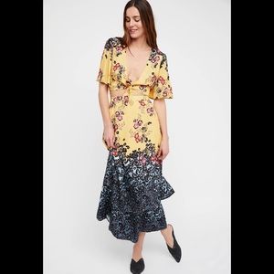Free People Wildwood Floral Set in black